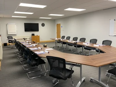 Conference room with chairs and tables