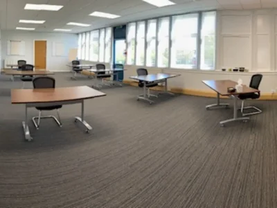 Training room with chairs and tables